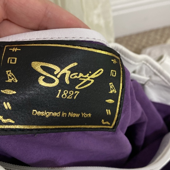 NWOT White Sharif Large Leather Purse and Dust Bag - Picture 11 of 15